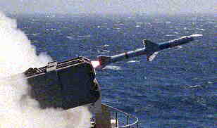 RIM-7 Sea Falcon Missile being fired from a ship - 6.11 KB